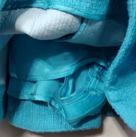 NWT Zara Pleated Textured Pleated Mini Skirt Women's XL Blue Preppy Academia - Picture 9 of 13